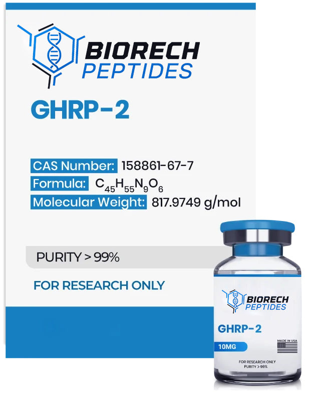 (💪 Boosts GH secretion) GHRP-2 Peptide - (10mg) - 10 Vials