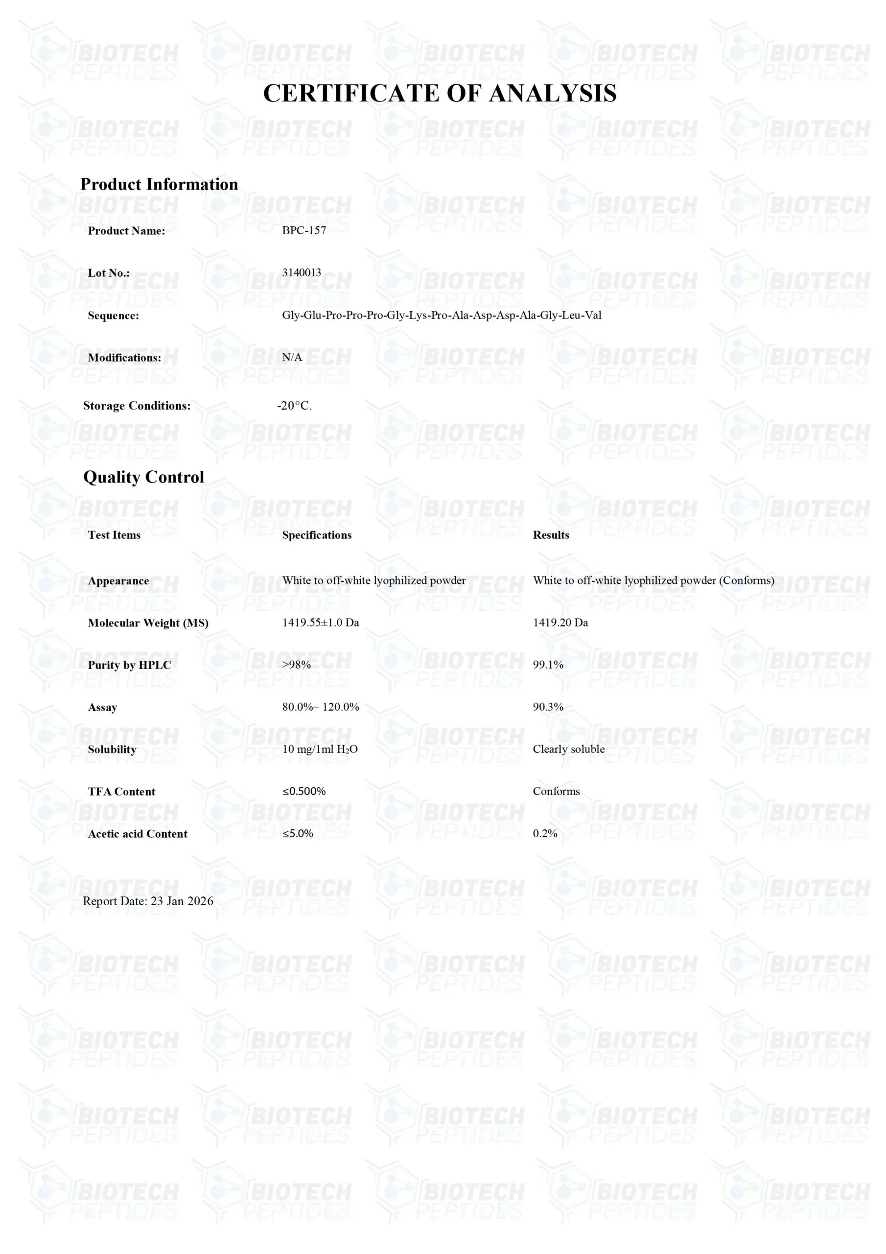 （💪Repair + Anti-inflammatory + Tissue Regeneration） BPC-157 (5mg) - Biotech Peptides