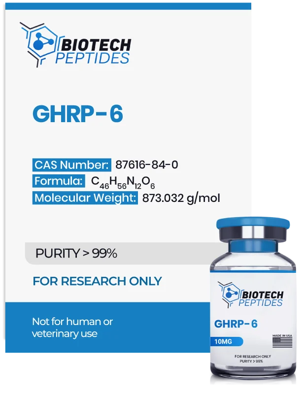 (💪  Recovery and Muscle-Building Support) GHRP-6 peptide - (10mg) - 10 Vials
