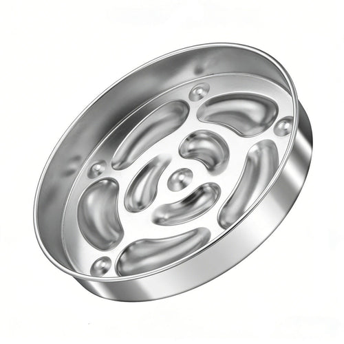 Bol de cocción lenta de acero inoxidable antideslizante, duradero y fácil de limpiar.