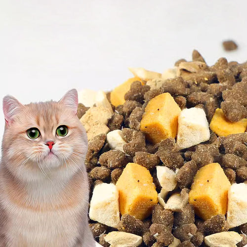 Alimento para gatos con alto contenido en proteínas y bajo en grasas, nutrición completa.