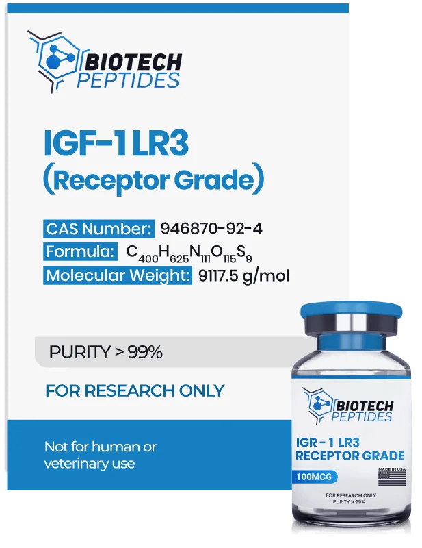 (💪 Rapid muscle gain) Receptor Grade IGF-1 LR3 (100mcg) - 10 Vials